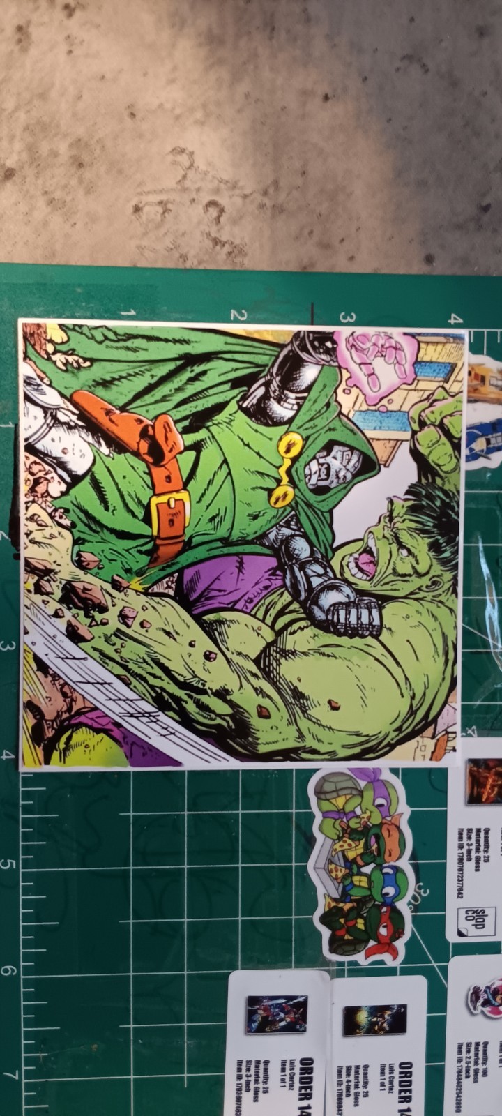 MARVELS X DR.DOOM V. HULK X VYNIL HIGH-GLOSS STICKER 4X4 INCH STICKER X MARVELS