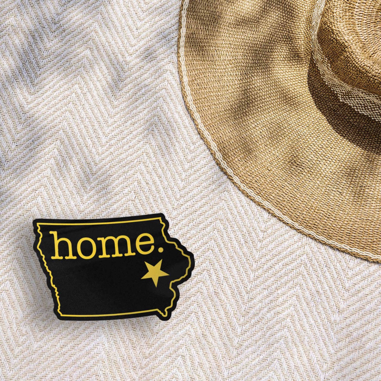 Black and Gold Iowa Home Sticker – Cute Iowa City Midwest Decal