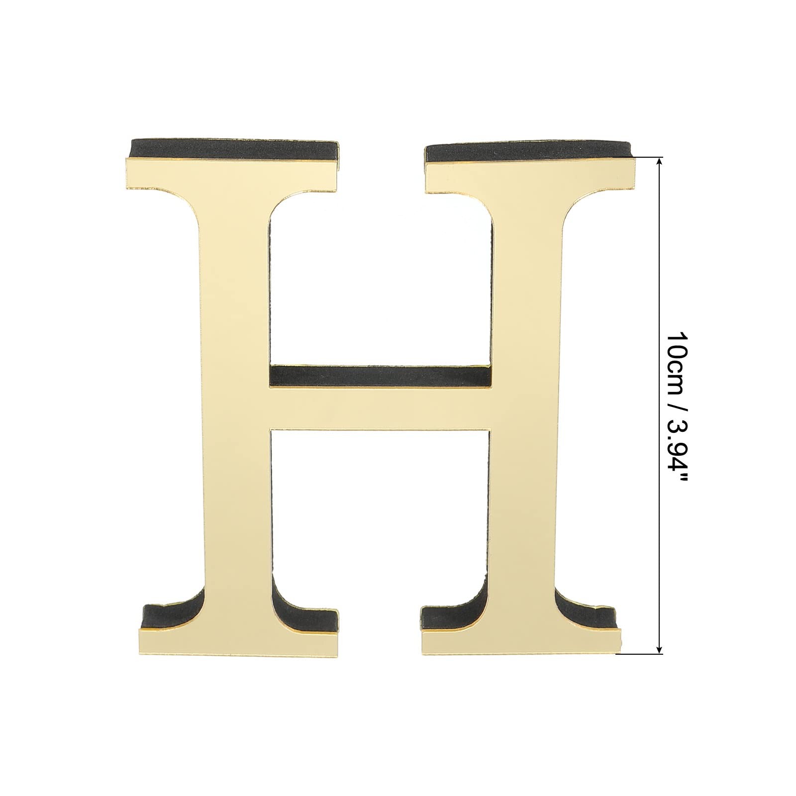 PATIKIL 3D Acrylic Alphabet Mirror Wall Stickers Letter H SelfAdhesive Home D…