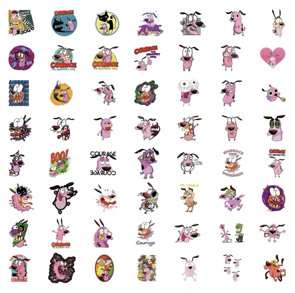 Courage The Cowardly Dog Style Stickers 50pk Courage Mix Stickers Cowardly Dog