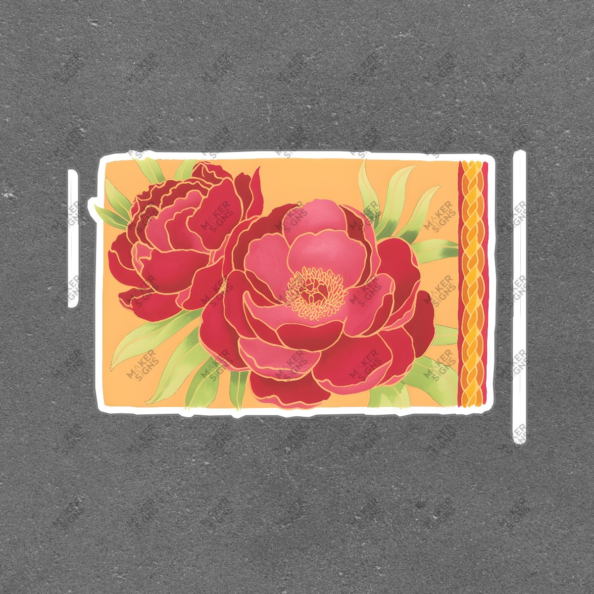 Vibrant Peony Flower Wall Art Sign Decorative Home Décor Floral #8208