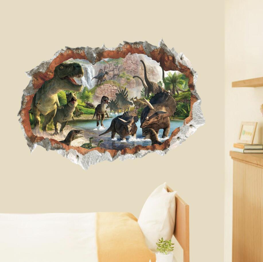 3D dinosaur Jurassic Removable Wall Stickers Decal Kids bed room Home Decor USA