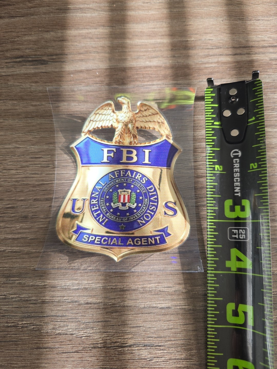 FBI Internal Affairs Badge UV DTF Decal Sticker Waterproof Made In USA