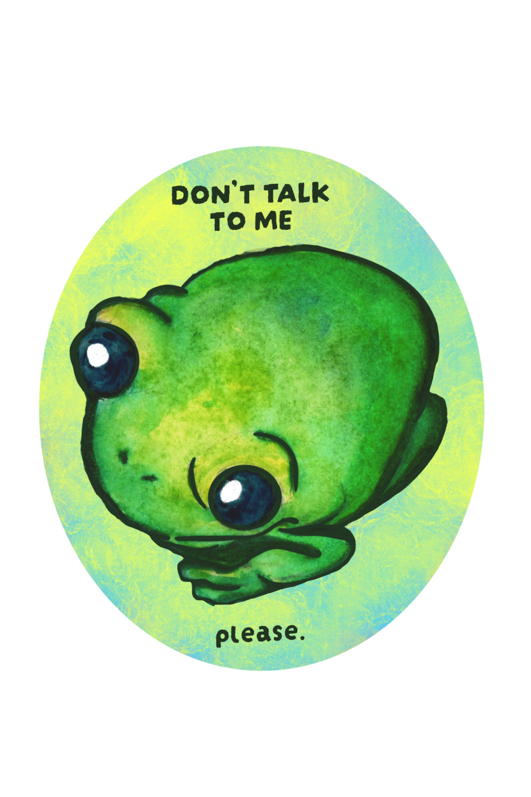 Socially Awkward Frog Pack of 6 Holographic Vinyl Stickers by KayshaLacyArt