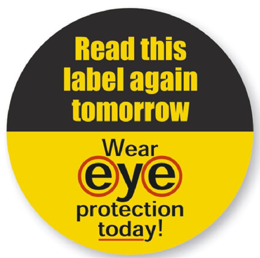 Eye Protection Hard Hat Decal Hardhat Sticker Helmet Label H163