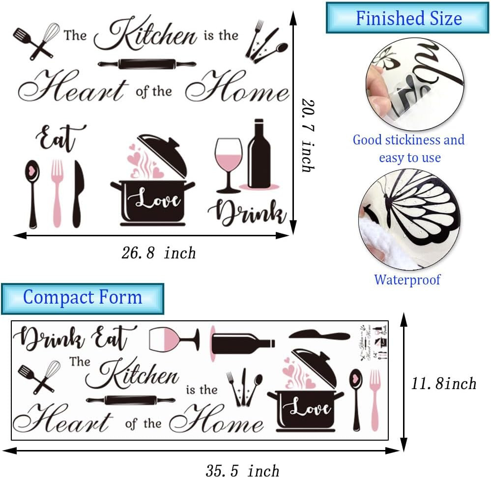 Inspirational Peel and Stick Kitchen Wall Stickers, the Kitchen Is the Heart of