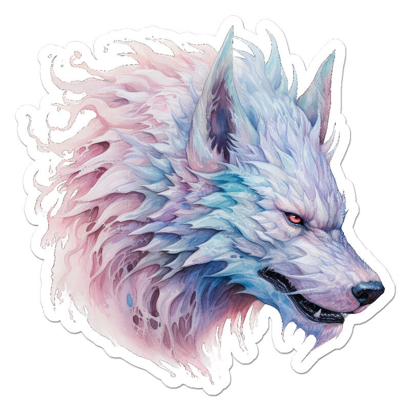 Ice Fantasy Wolf, Vinyl Decal Sticker, Indoor Outdoor, 3 Sizes, #11970