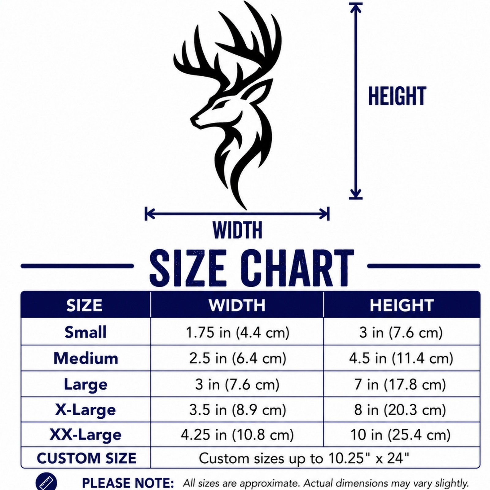 Deer Head Decal | Buck Antler Sticker | Hunting Truck Window Vinyl Art