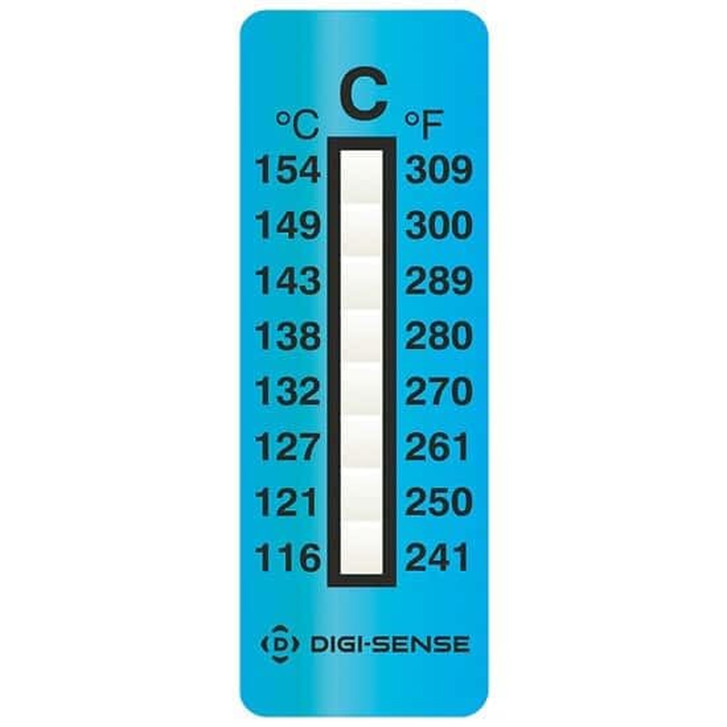 Digi-Sense Irreversible 8-Point Vertical Temperature Label, 240-310F/116-154C…