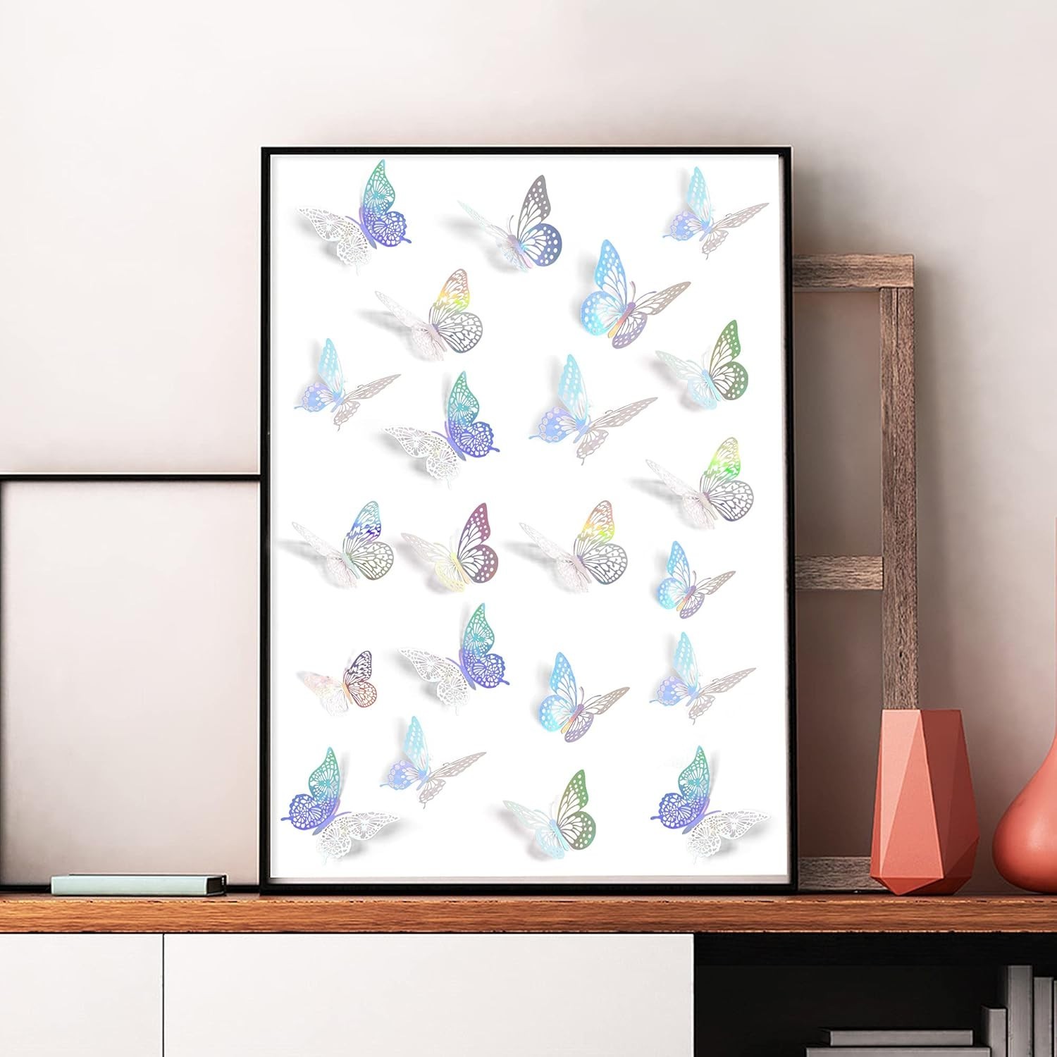 72 Pcs Art Deco Butterfly Wall Decals – Metallic Removable for Home & Events
