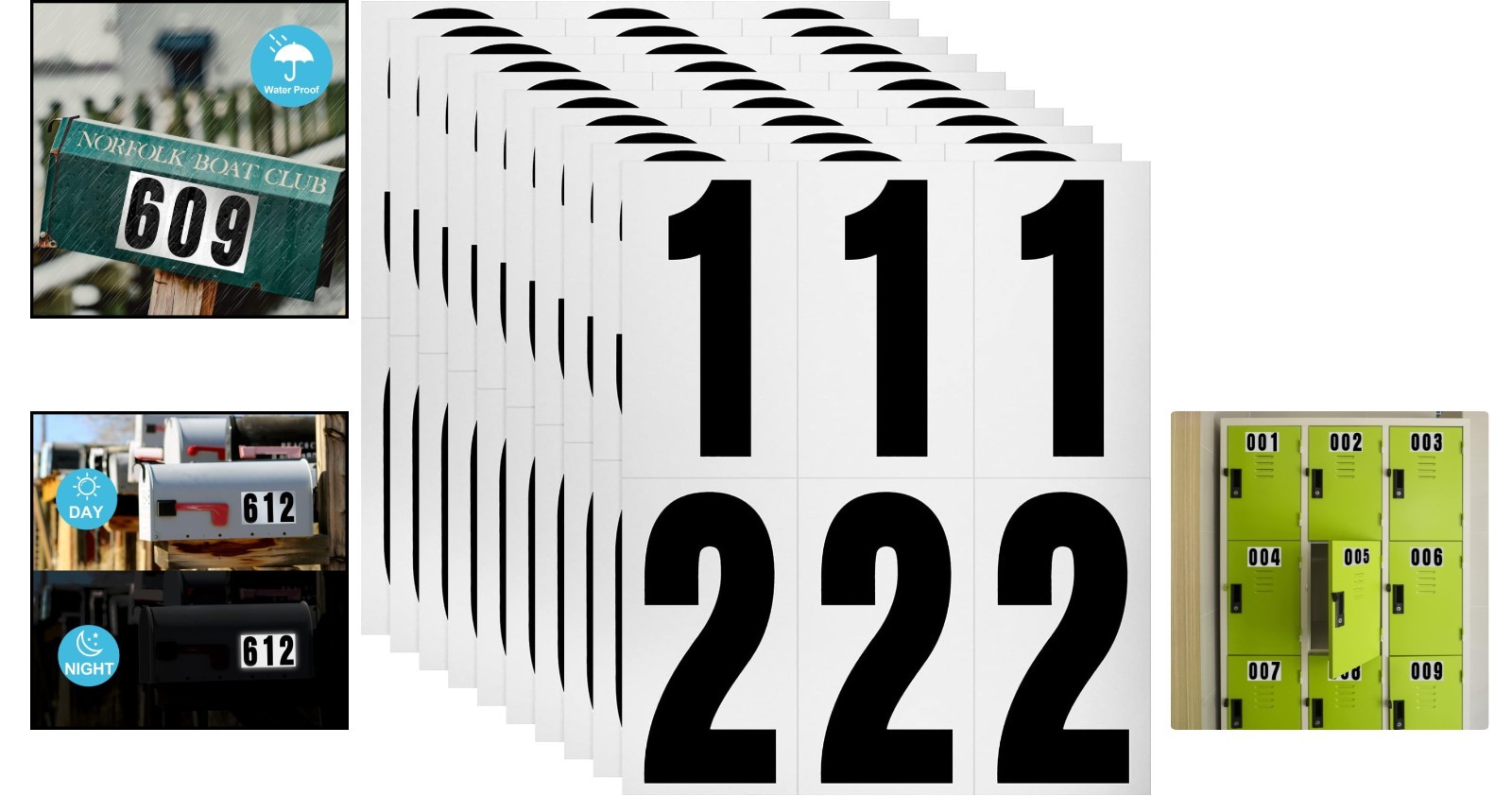 3” Reflective Waterproof Address Numbers – Easy Apply 60pcs for Home & Vehicles