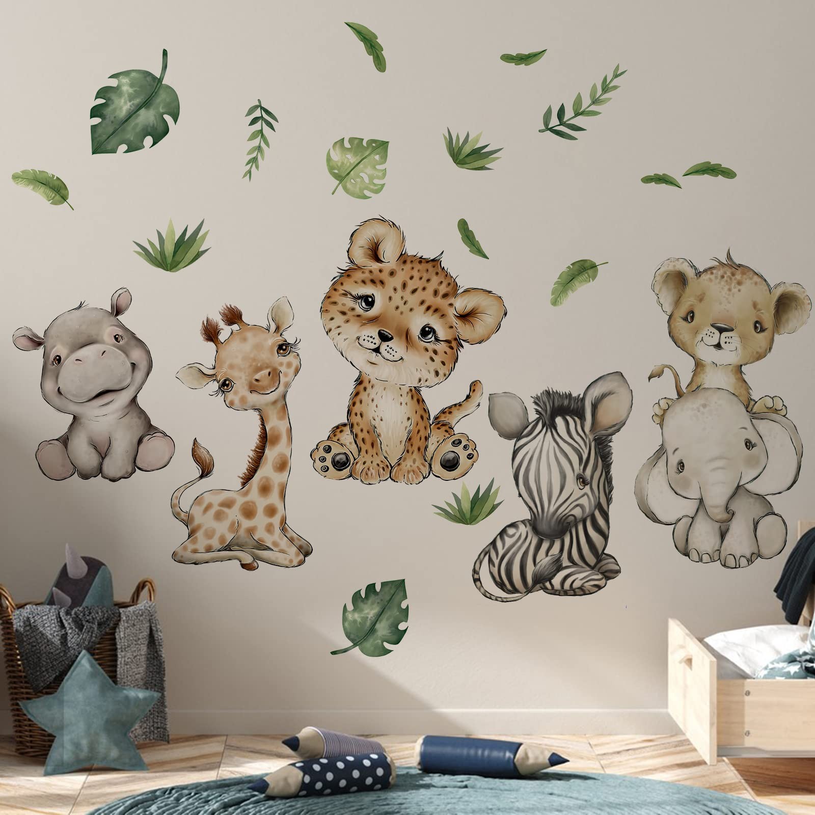 Yovkky Safari Animals Wall Decals Pack 1