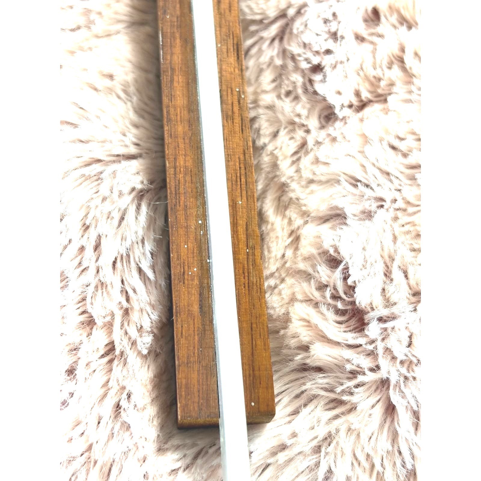 Vintage Mid Century Modern Wood Metal Wall Cross Minimalist MCM Religious Art