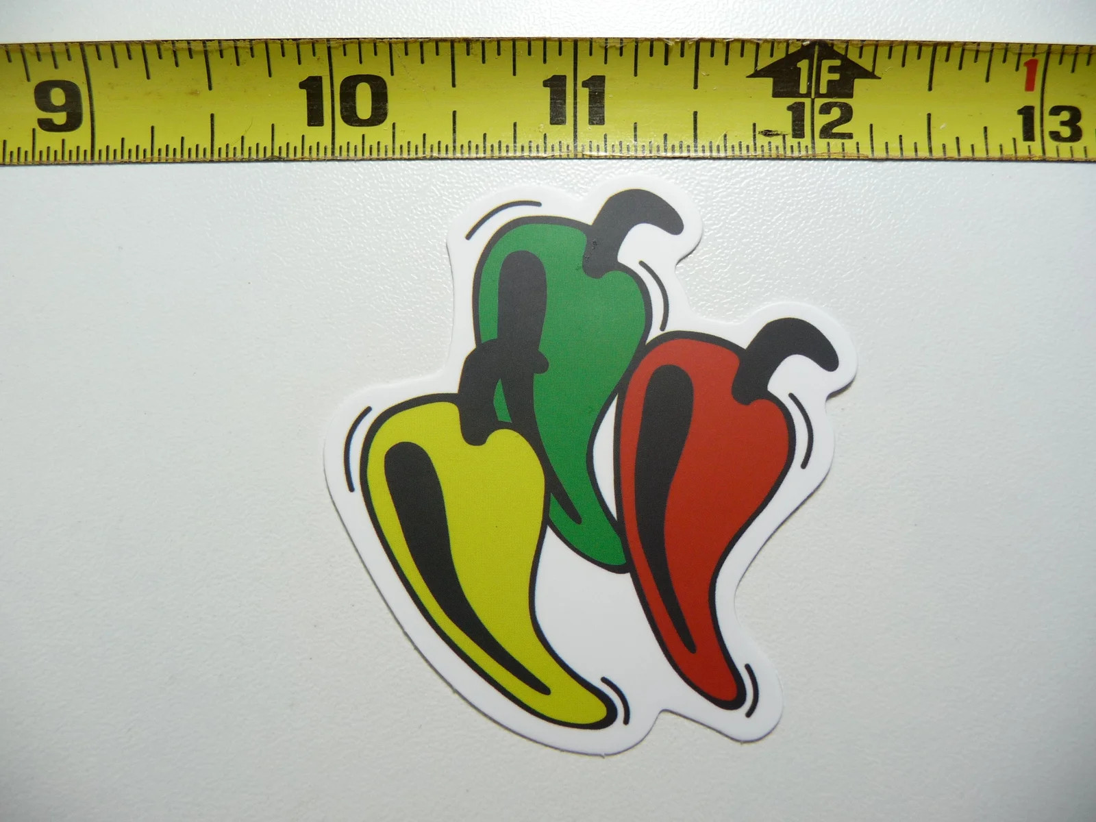 MEXICAN FOOD YELLOW GREEN RED PEPPERS SMALL STICKER DECAL MEXICO SOUTHWESTERN