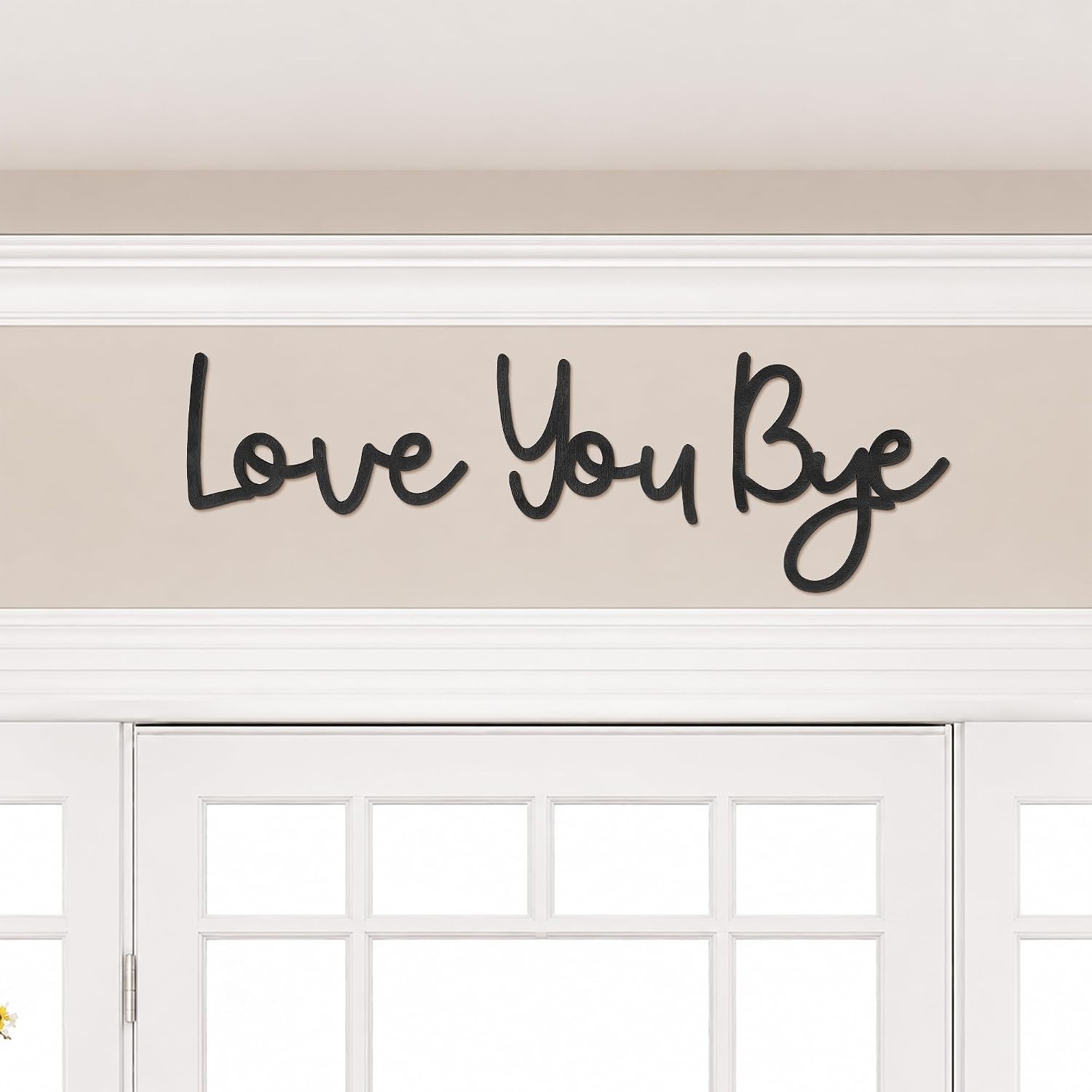 Wall Decor Love You Bye Sign 31.5 inch Wood Heart Wall Art Hallway Entryway D…