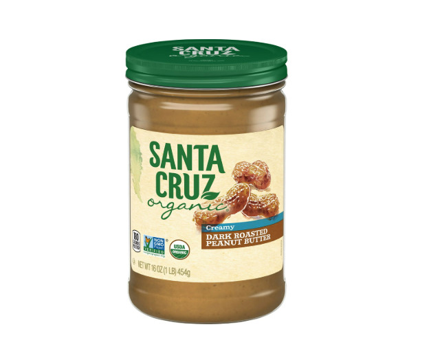 Santa Cruz Organic Creamy Dark Roasted Peanut Butter, 16 Ounces..