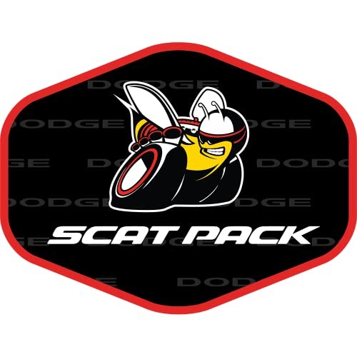 Premium Vinyl Sticker 4" x 3" hex Shape Made in The USA Dodge Scat Pack Bee Logo