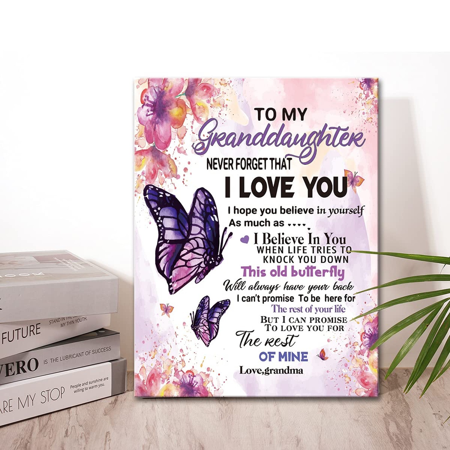 To My Granddaughter Saying-Hangable Canvas Poem Prints Framed Poster Wall Art…