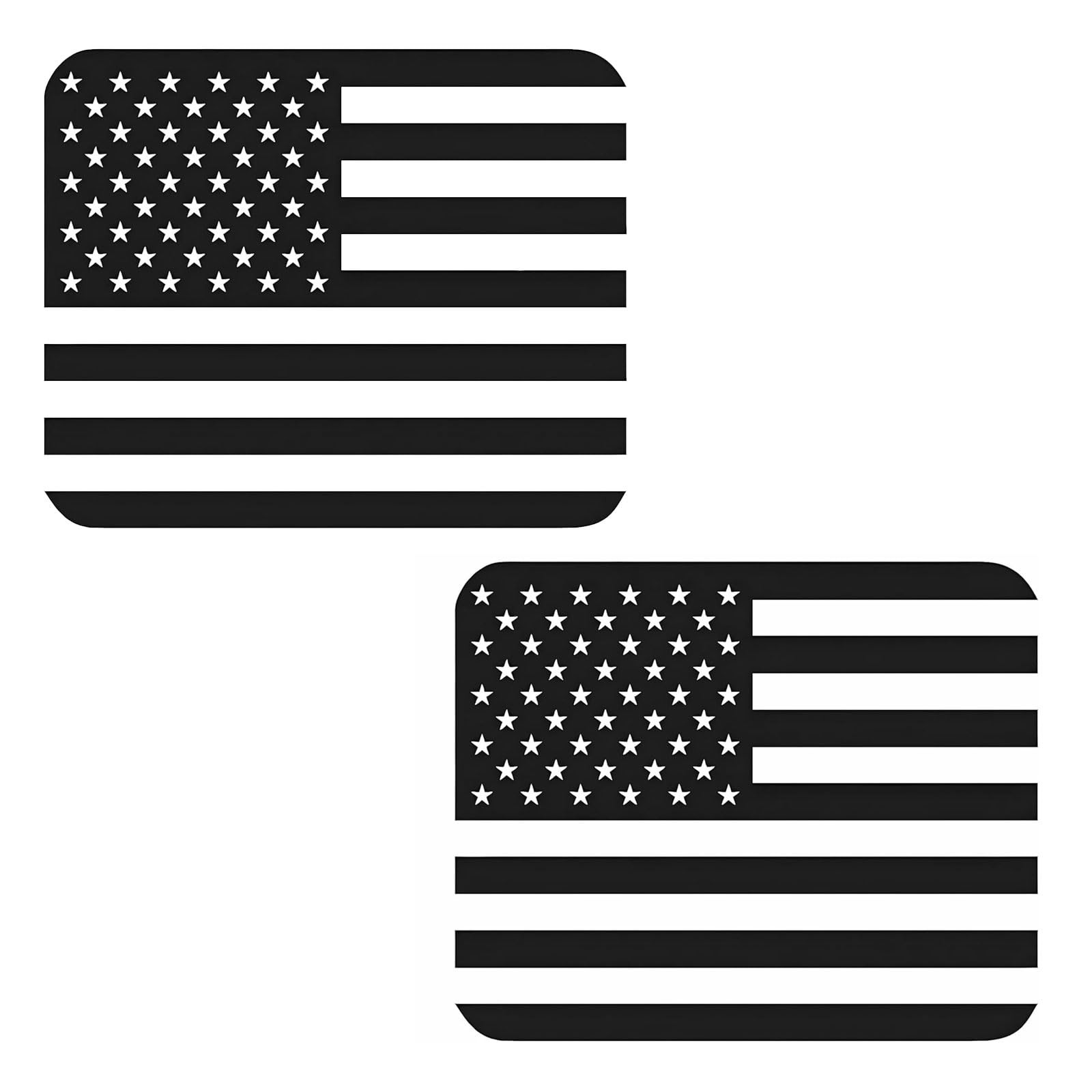 2 Pack Rear Middle Window American Flag Decal for Chevy Matte Black