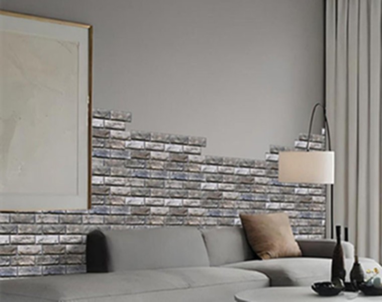 11.8" Grey 10 Pack 3D Brick Wall Panels Faux Stick and Peel Adhesive Wallpaper