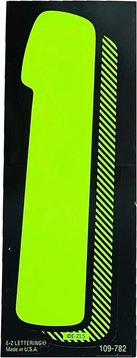 EZ Line Vinyl Decals for Cars Chartreuse Large Number Stickers Windshield Pricin