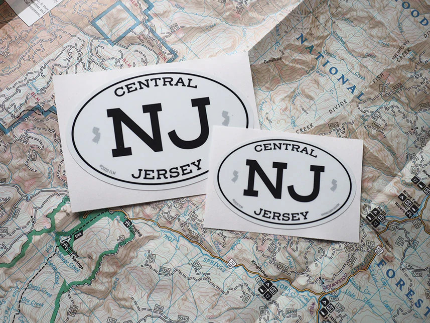 Central Jersey White Oval NJ Sticker