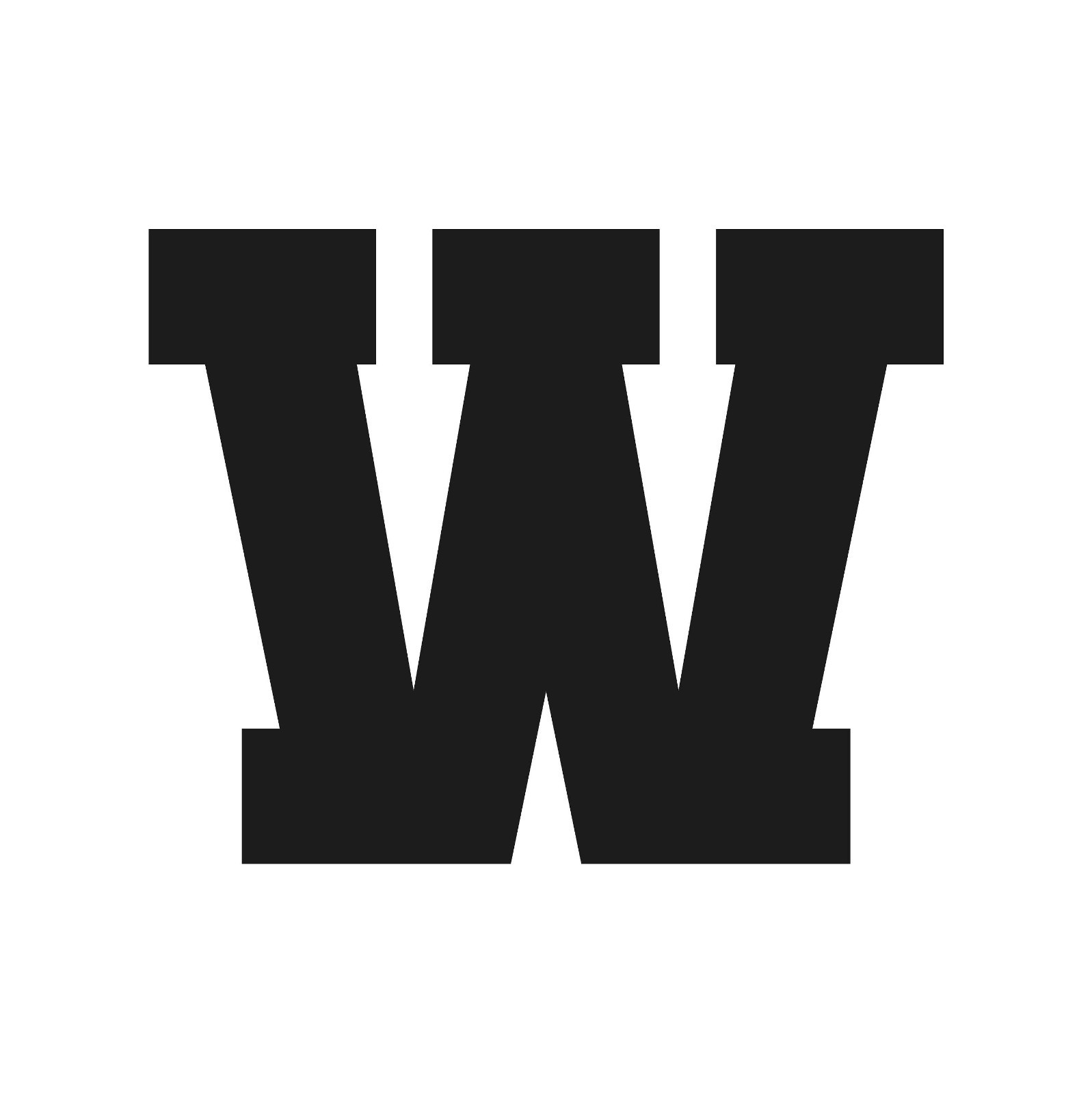Letter W Varsity font Vinyl decal bold sports font Sticker
