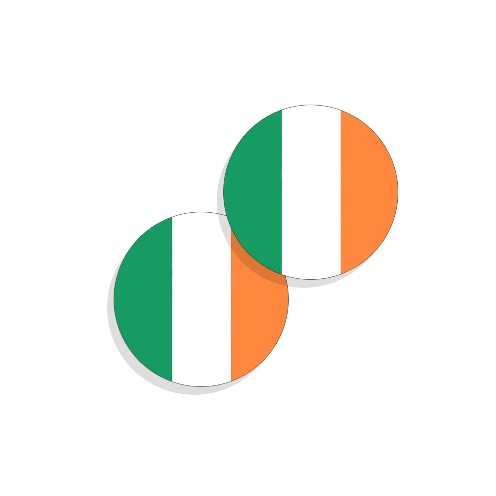 Ireland Flag Stickers Flag Decals Vinyl Round Indoor Outdoor Circles 4 pack