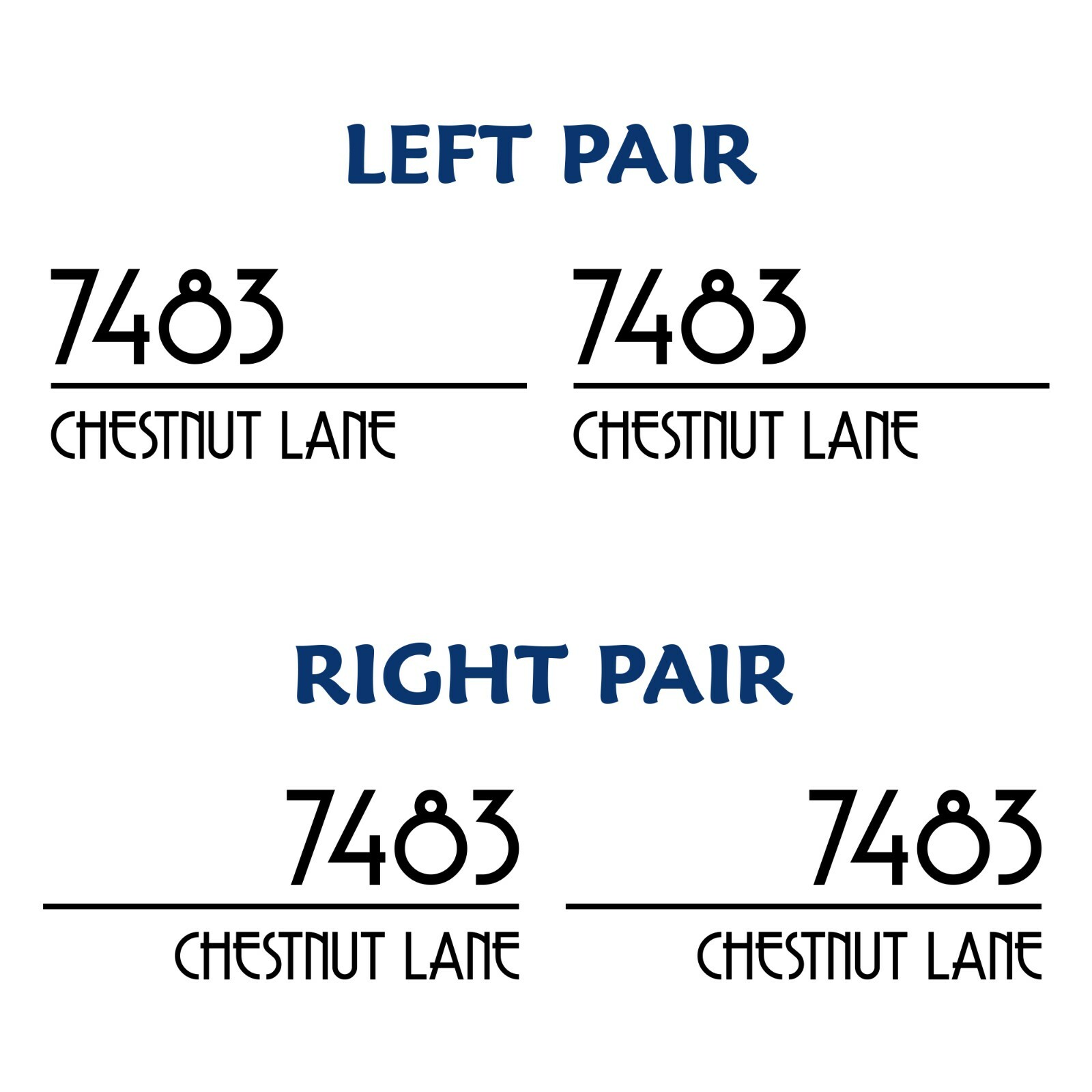 Reflective Address Number & Street Name Decal, Personalized Custom – 1274R