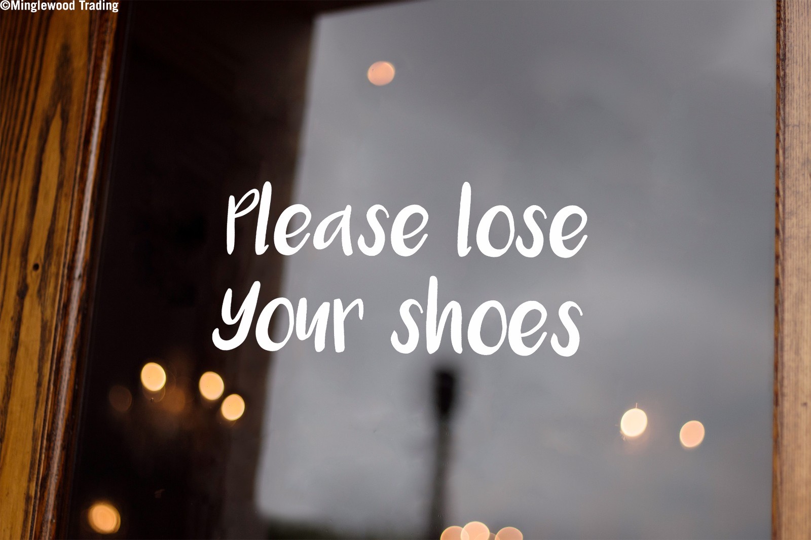 PLEASE LOSE YOUR SHOES Vinyl Sticker – Porch Greeting – Die Cut Decal
