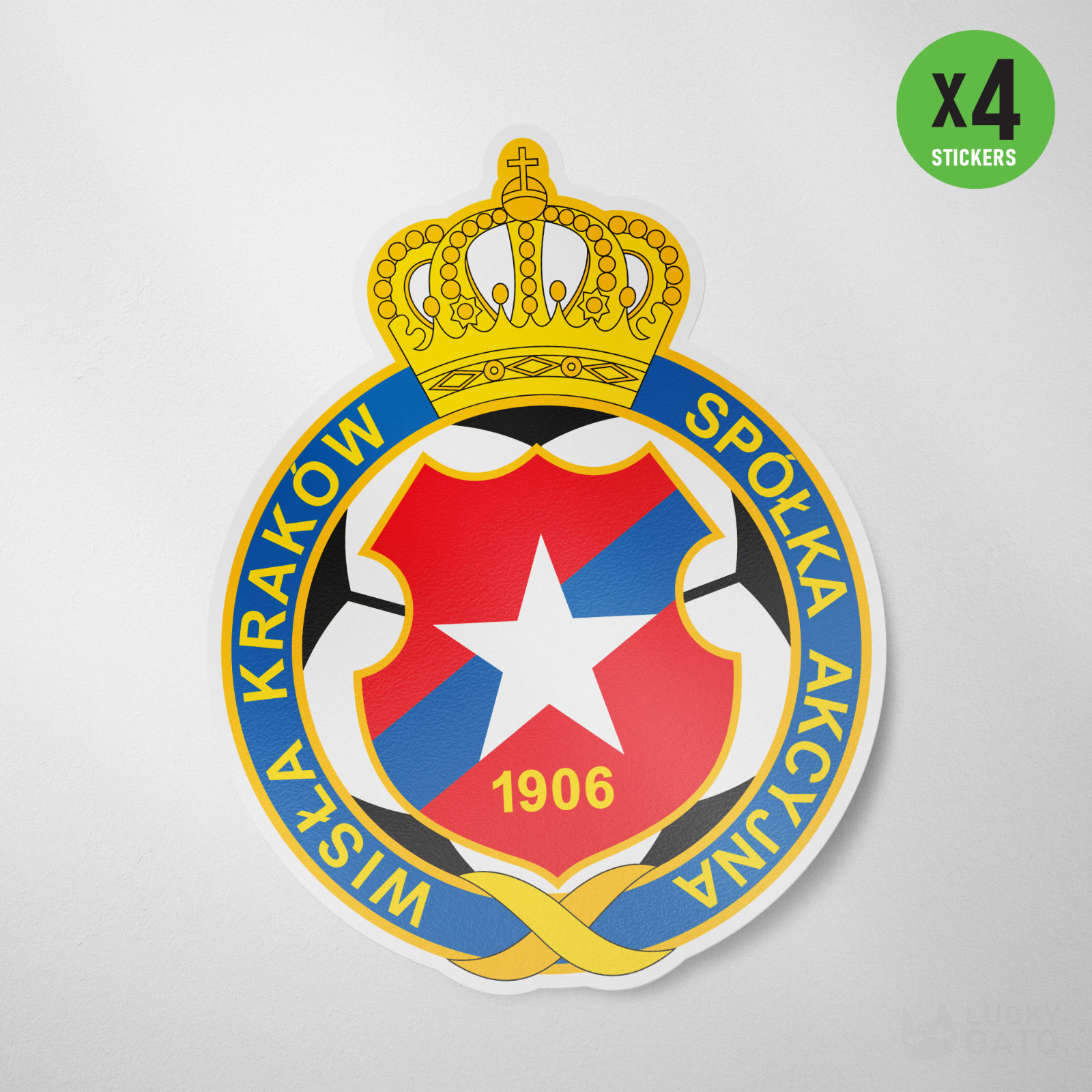 (4 Pack) Wisla Krakow Poland Vinyl Sticker Decal Football Polish Soccer
