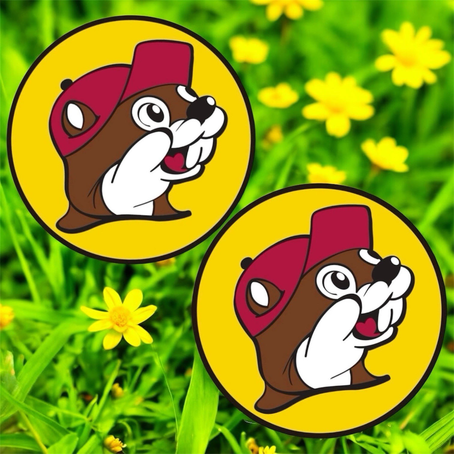 2 PACK – Buc-ees Beaver Logo 4” Inch DIECUT Waterproof Vinyl Decal Sticker Set