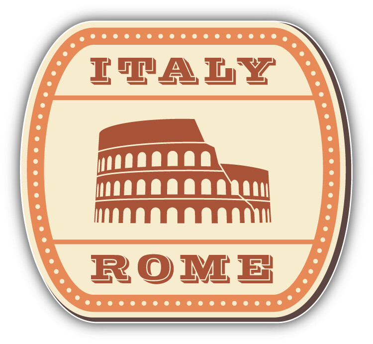 Italy Rome Vintage Label Car Bumper Sticker Decal