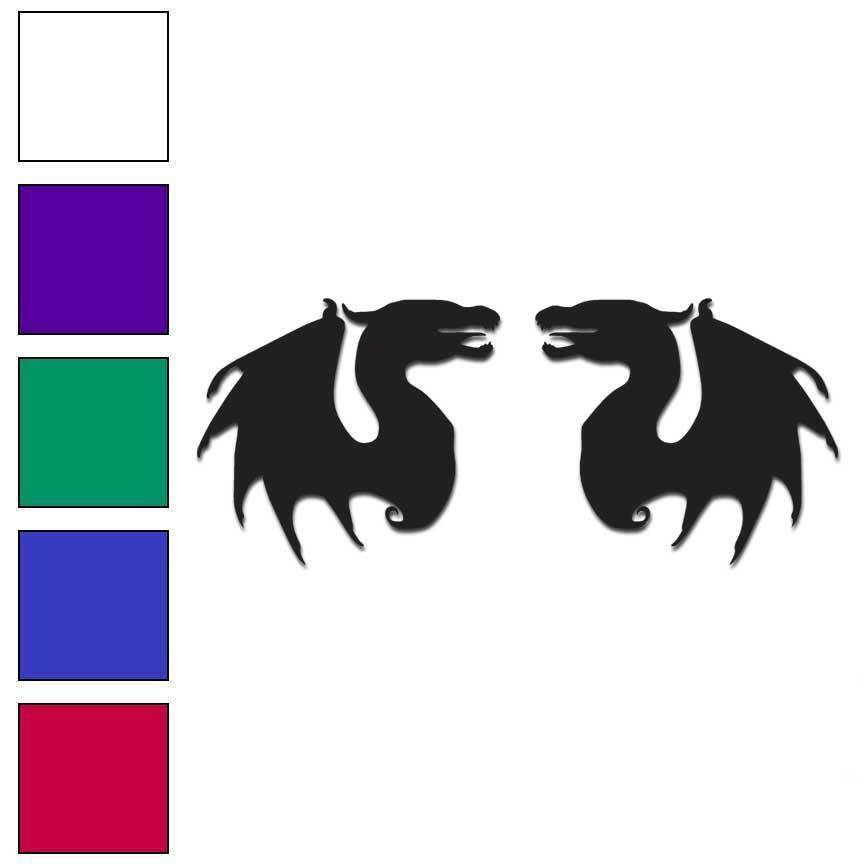 Pair Of Dragons – Vinyl Decal Sticker – Multiple Colors & Sizes – #6076