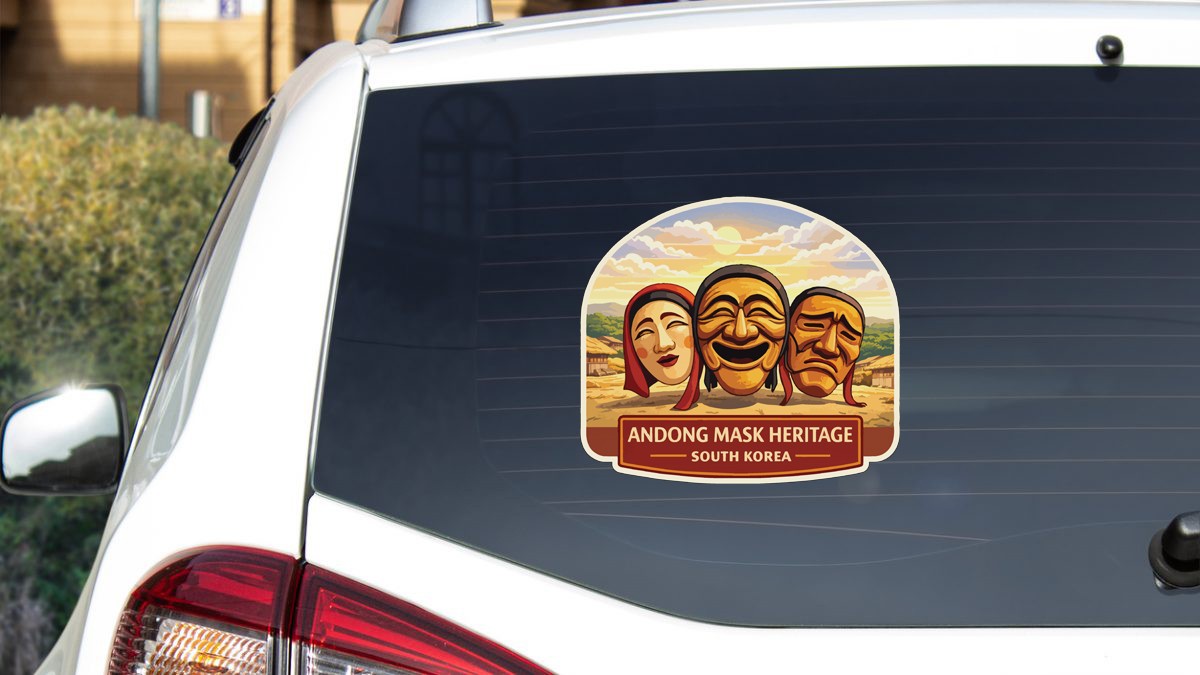 Andong Mask Heritage South Korea Sticker Decal Vinyl Die-Cut World Heritage
