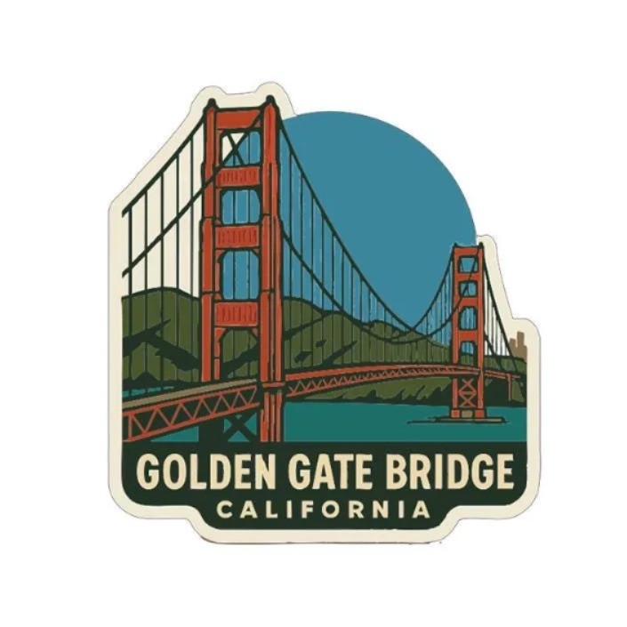 Golden Gate Bridge California Iron On Heat Transfer Vinyl HTV Die-Cut Symbolic