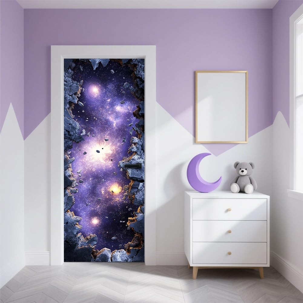 Door Sticker Peel Stick Removable Adhesive Door Mural Decal Vinyl PVC Waterpr…