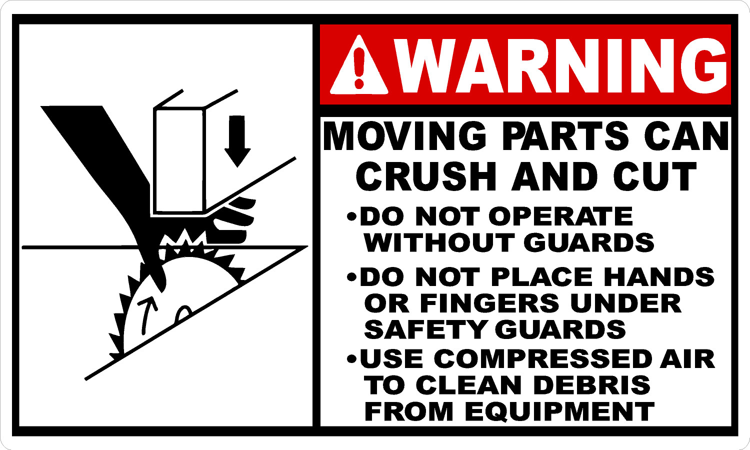 Moving Parts Can Crush and Cut Decal Multi-Pack