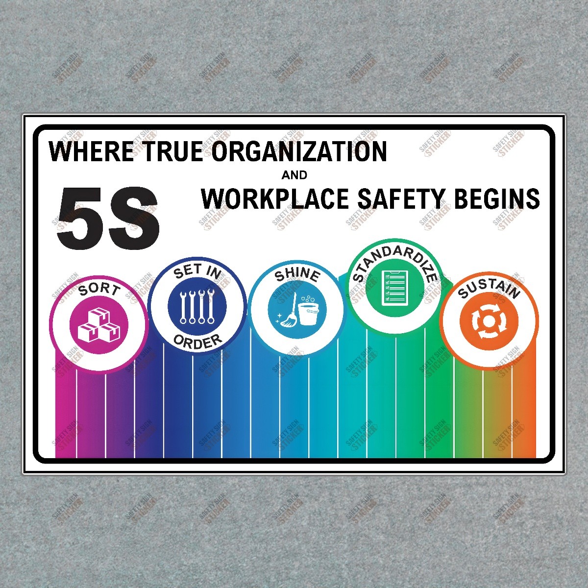 5S Workplace Safety Organization Sign Enhance Safety & Compliance for #176303
