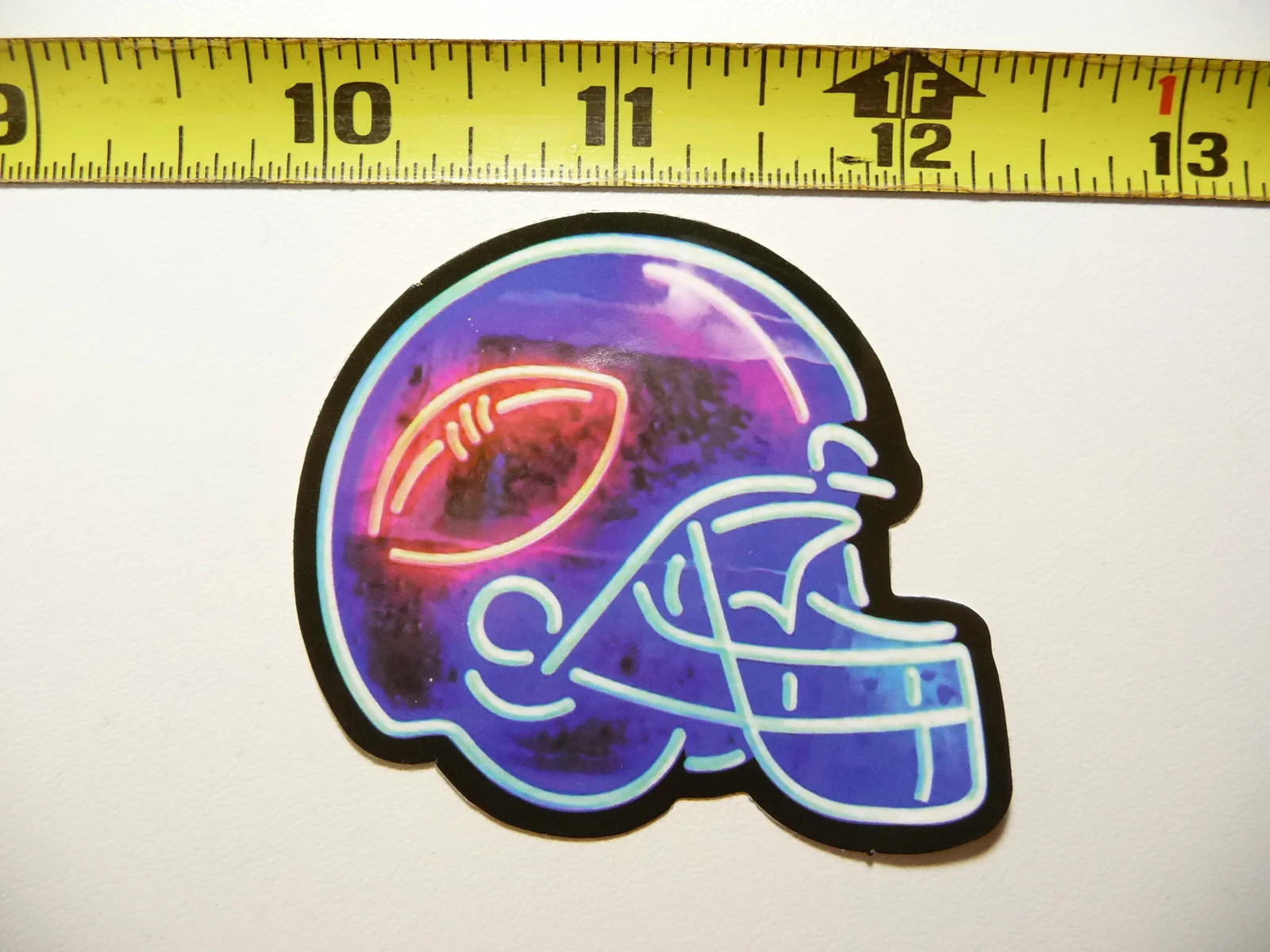 SCHOOL SPORTS FOOTBALL HELMET NEON STYLE SMALL STICKER DECAL COLORFUL FUNNY