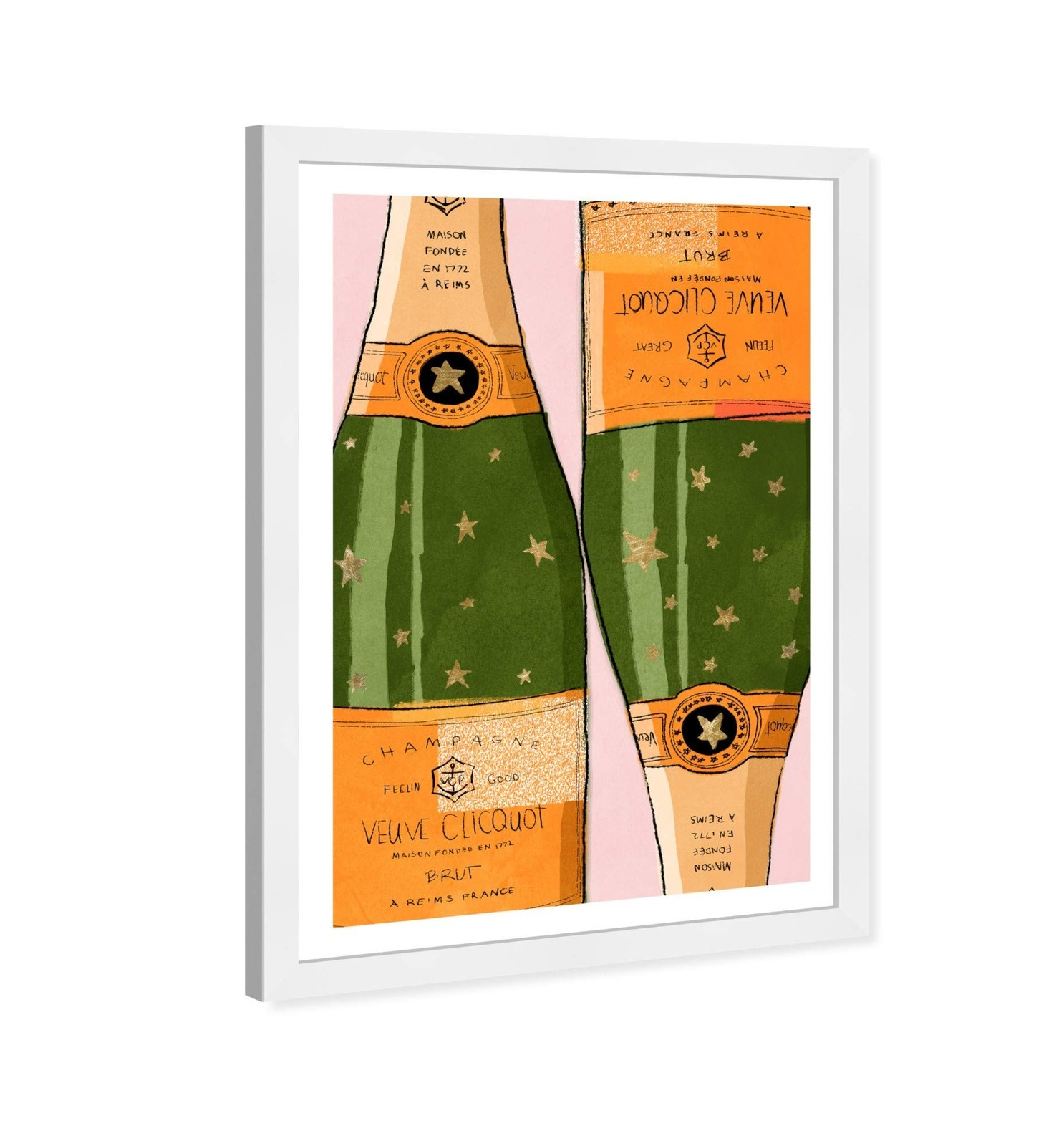 Wynwood Studio Drinks and Spirits Wall Art Framed Prints 'Shiny Champagne Hom…