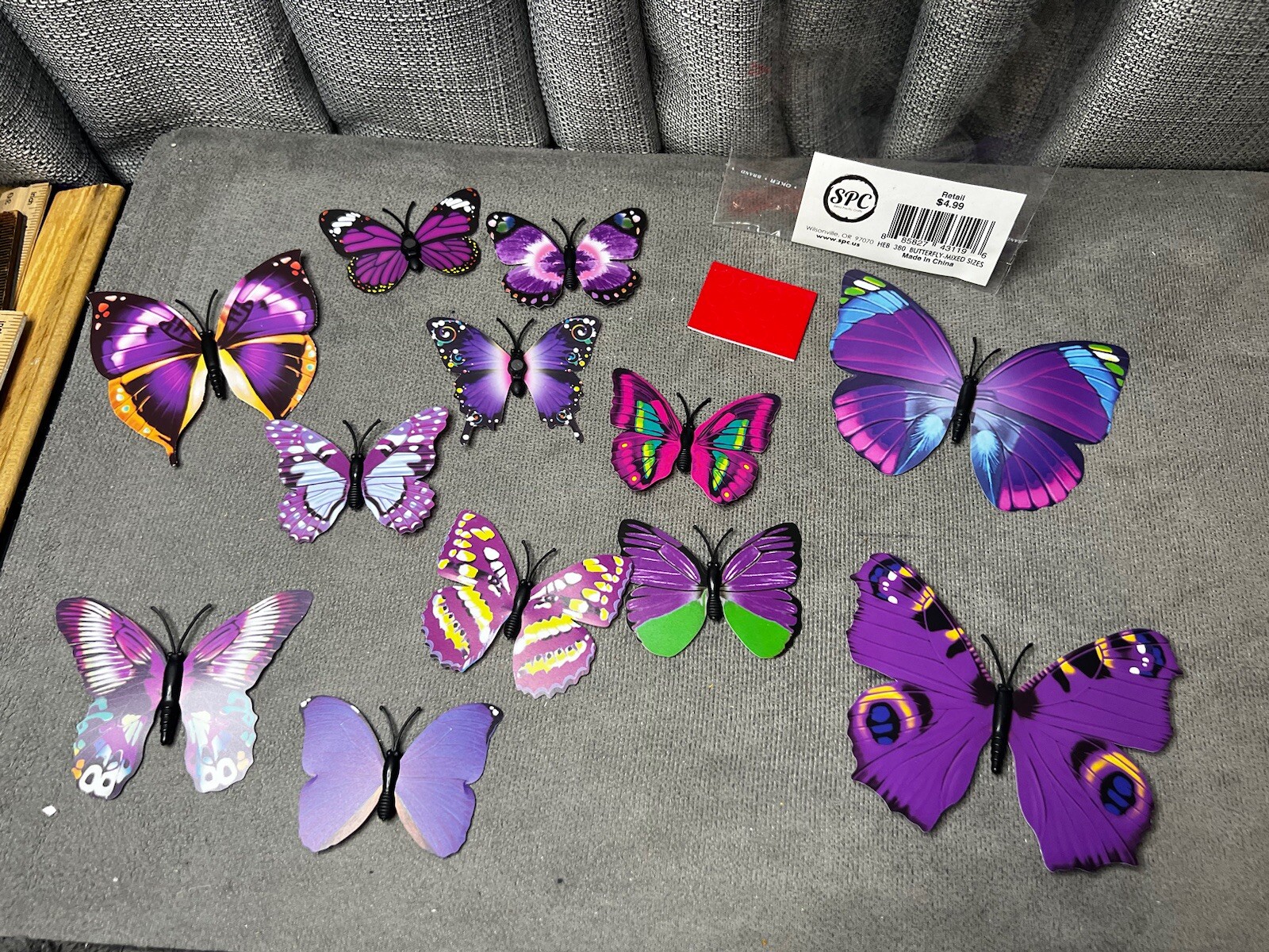 SPC 3D Magnetic Butterflies Wall Fridge Decor Crafts Mixed Sizes Realistic Lot