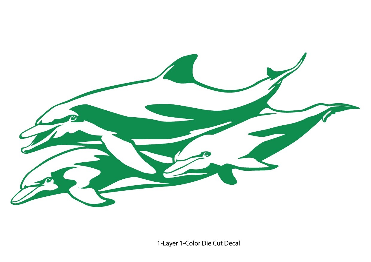 Sea Life – Dolphins 2 – Diver Car Truck Bumper Die Cut Decal Sticker