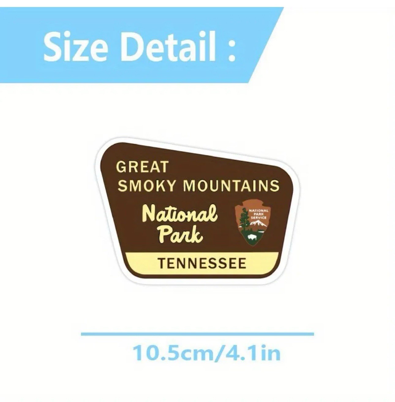 Great Smoky Mountains National Park Tennessee Retro Sticker 4” Inch Vinyl Decal