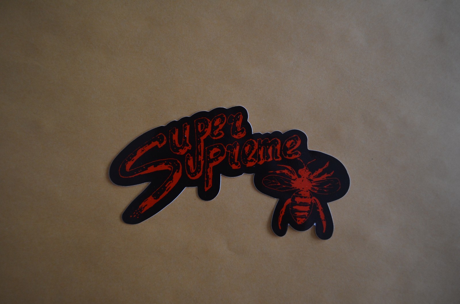 SUPREME Limonious Super Supreme Bee Sticker Yellow Blue Black Red box logo