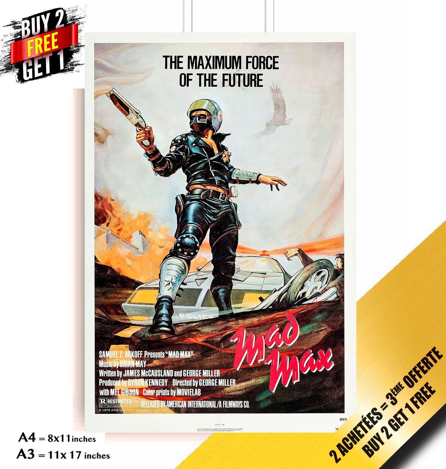 MAD MAX 1979 Poster Movie Mel Gibson 🍿🎬🍿