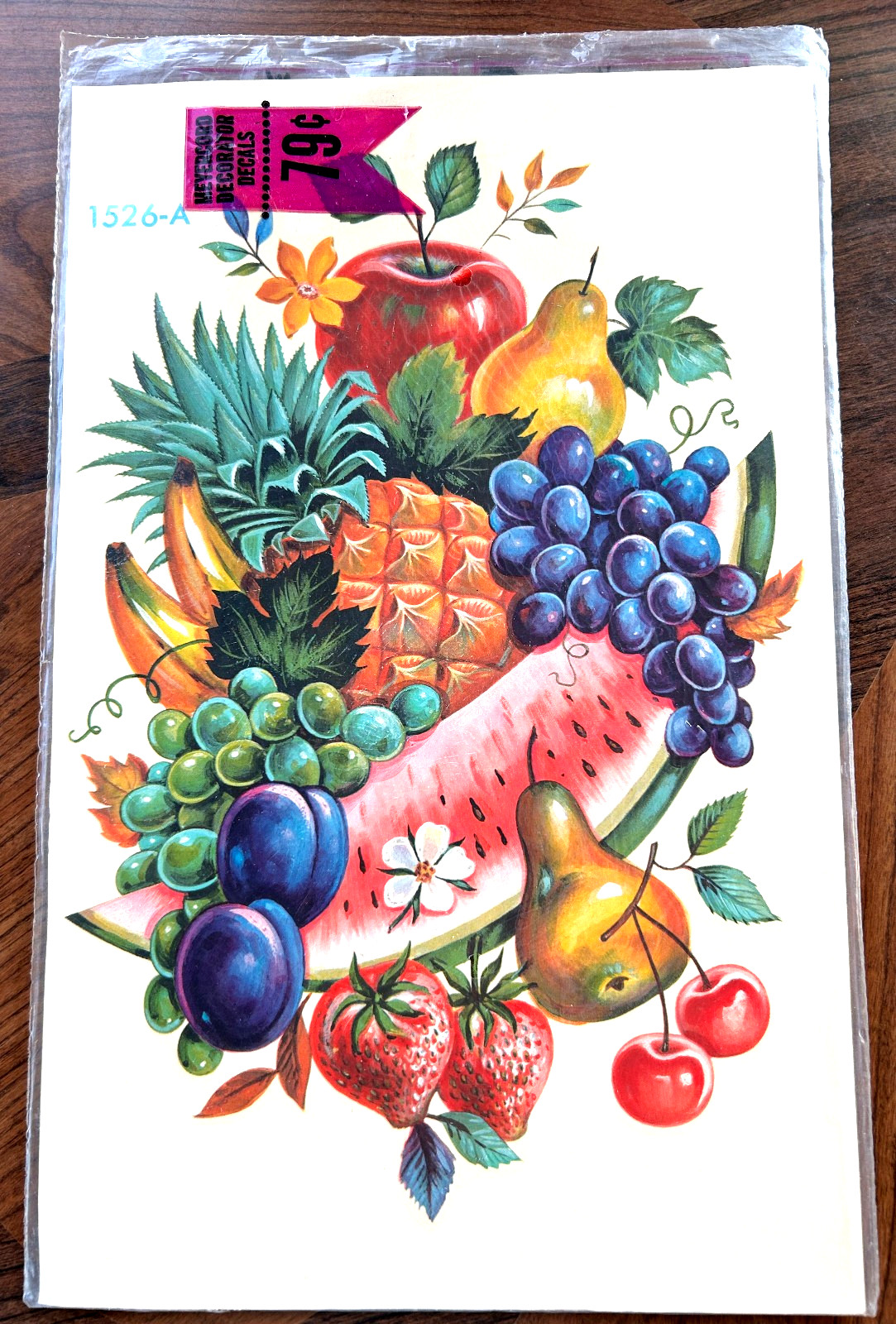 VTG Meyercord Decorator Decals Mix FRUIT 1526-A Wall or Anywhere Decor 8.5 x 13"