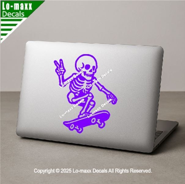 Skateboarding Skeleton Bones On Board Funny Die Cut Vinyl Decal Sticker