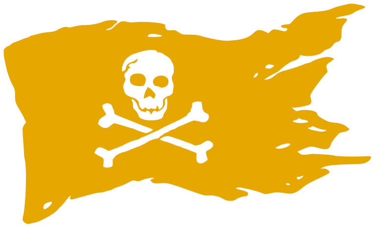 Pirate Flag Skull & Crossbones Die Cut Decal Multiple colors Made In USA
