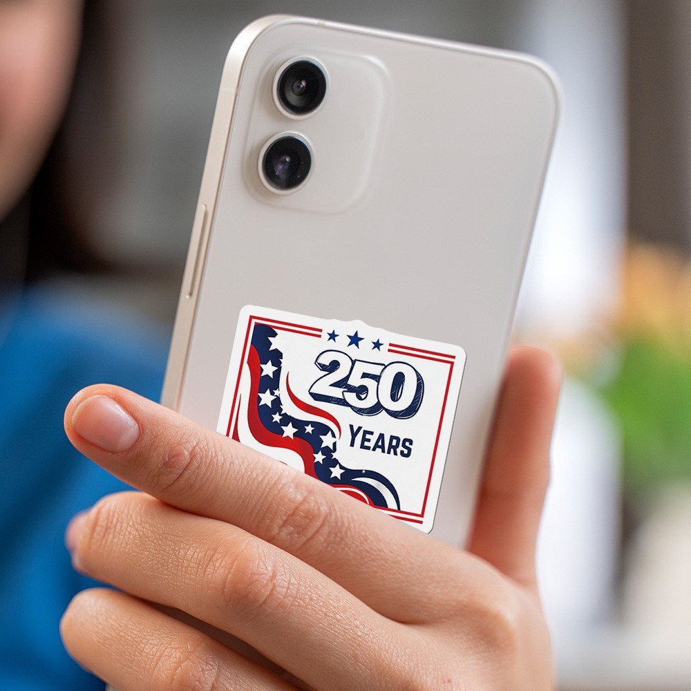50 pcs Waterproof Vinyl Stickers USA 250th Anniversary Window Auto Luggage Phone